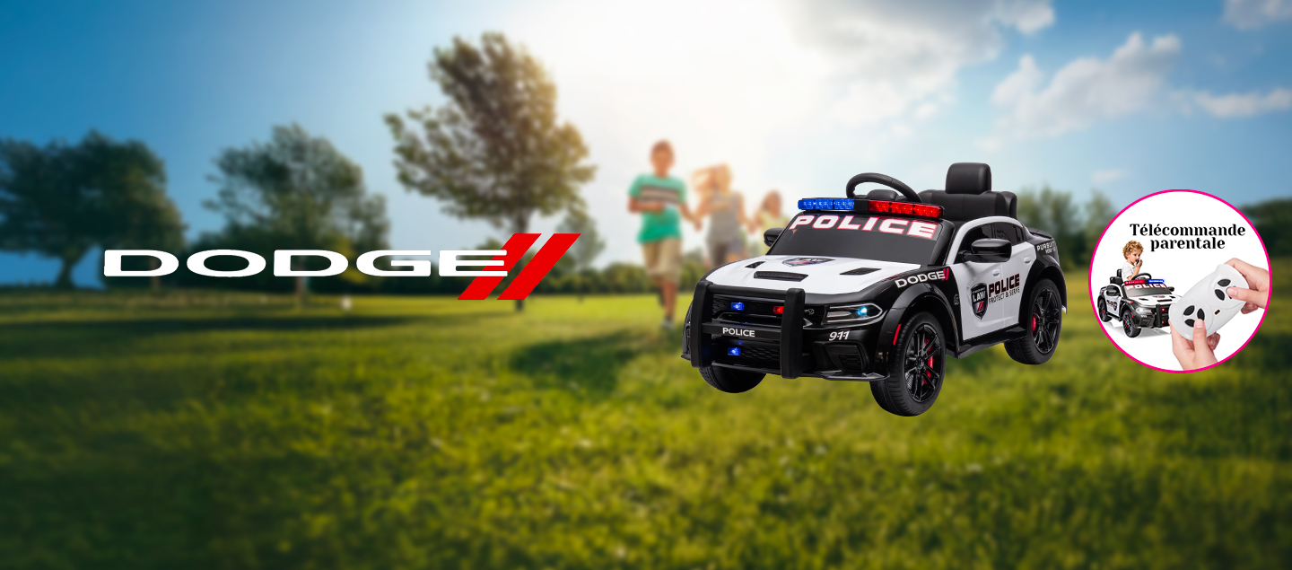 Voiture de police électrique pour enfants DODGE