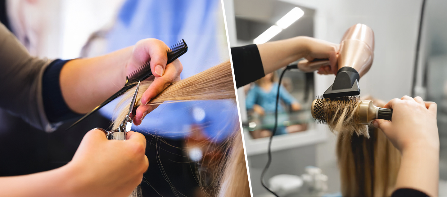 Coupe et Brushing avec/sans Balayage pour cheveux courts à longs