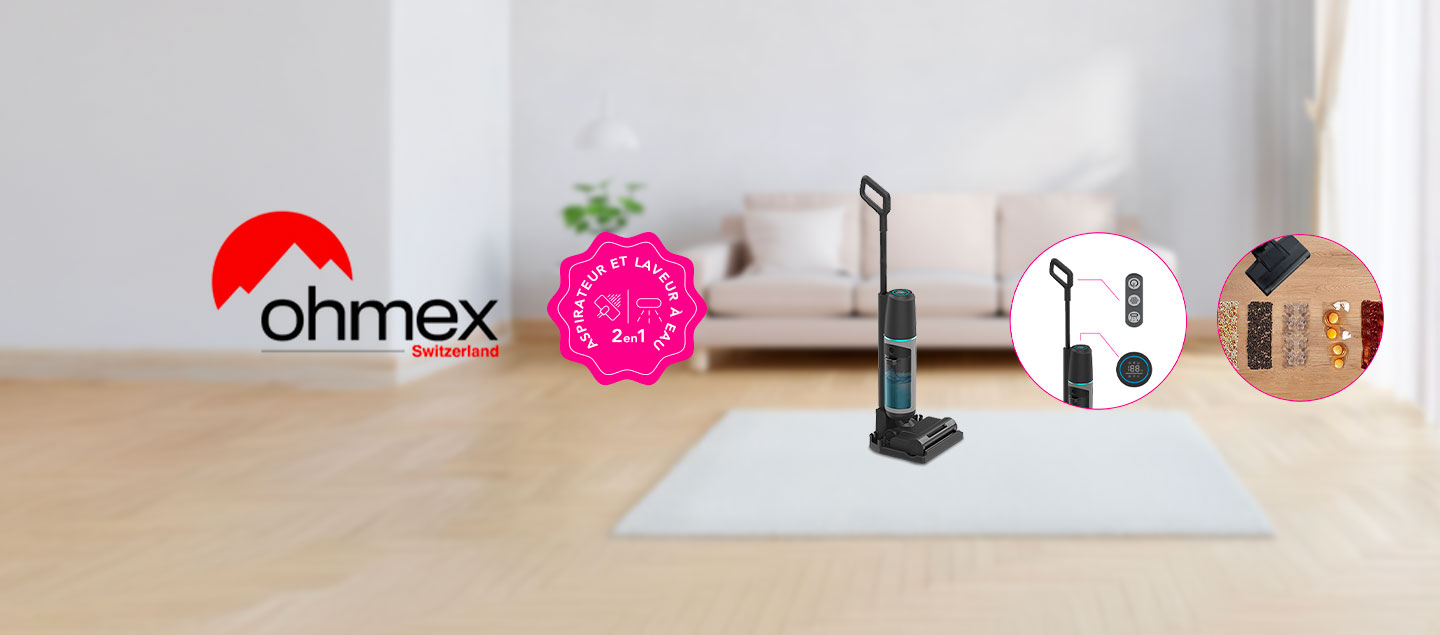 Aspirateur et Laveur à eau 2en1 sans Fil OHMEX