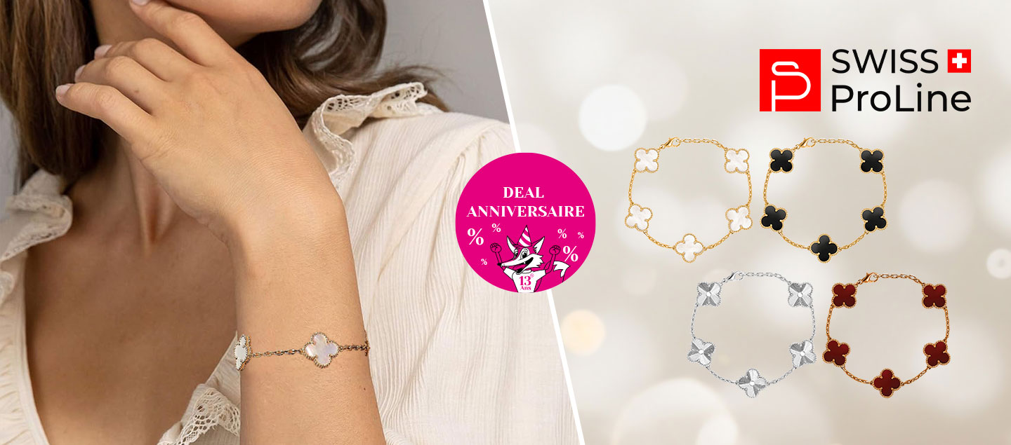 Bracelet chic - trèfle design (rouge)