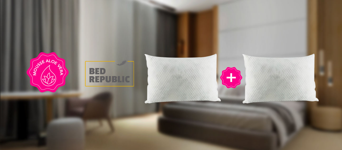 Set de 2 Oreillers à mémoire de forme Aloe Verra BED REPUBLIC