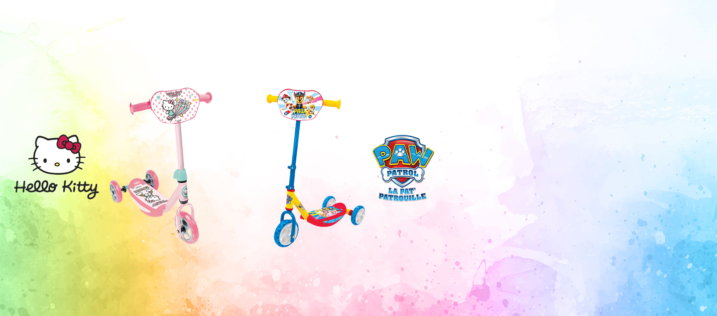 Trottinette 3 roues Hello Kitty ou Pat'Patrouille