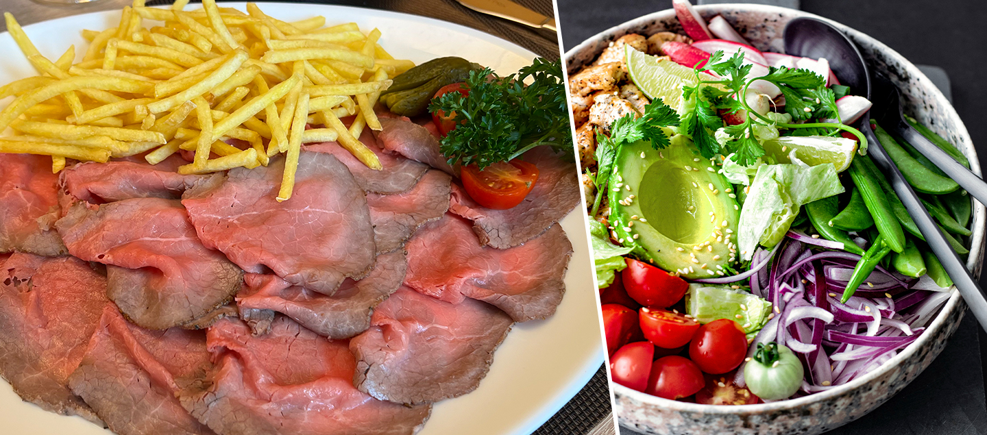 Menu Roastbeef ou Salade du Chef avec entrée et dessert dès 2 personnes