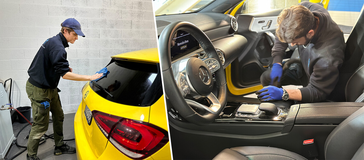 Lavage automobile écologique intérieur et extérieur avec entretien des cuirs et tissus