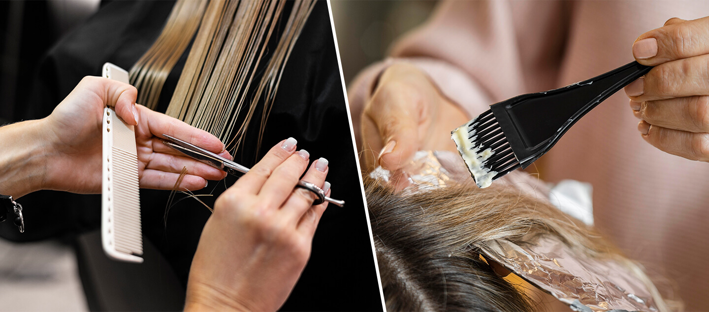 Coupe, Couleur et Brushing pour cheveux courts à longs 