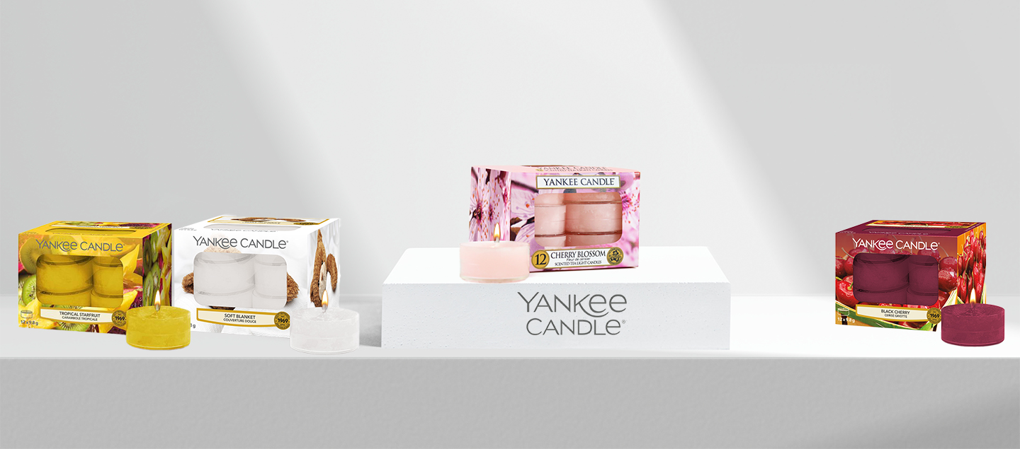 Set de 48 bougies Yankee Candle (Soft Blanket, Tropical Starfruit, Cherry Blossom,Black Cherry)