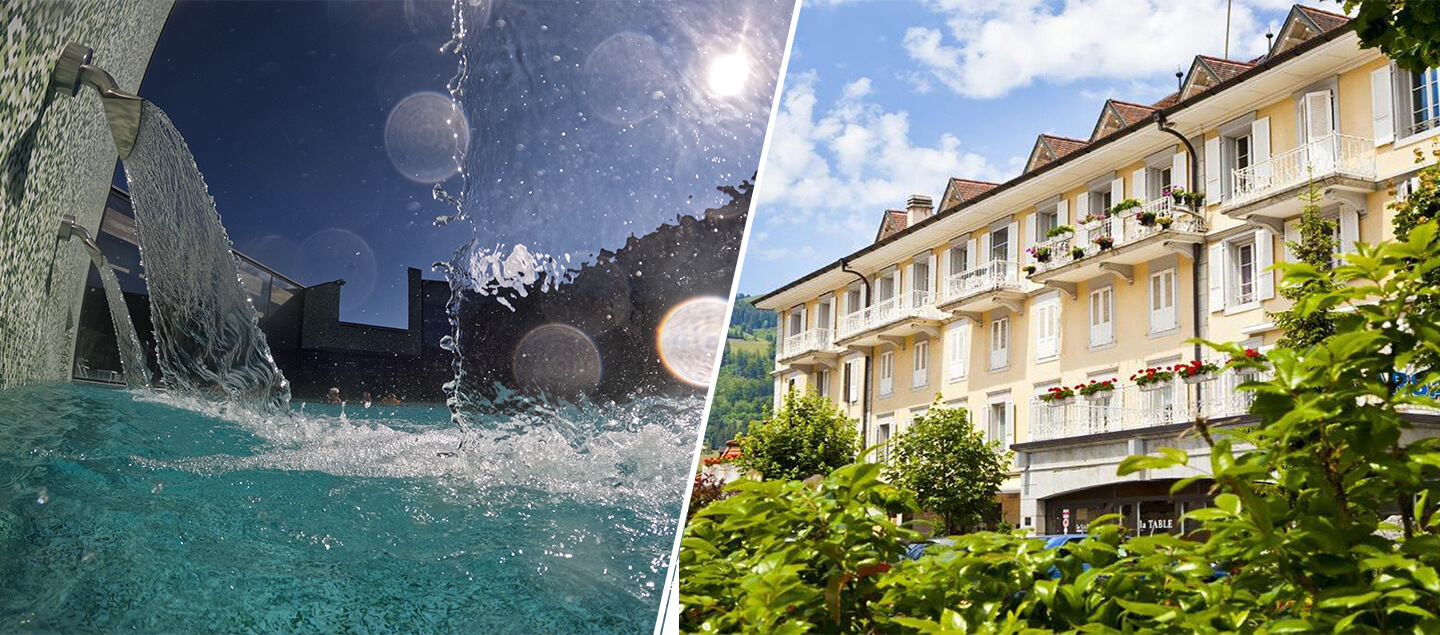 Séjour à Charmey avec Petit-déjeuner à la Résidence Le Sapin et Entrée aux bains de 3 heures pour 2 personnes