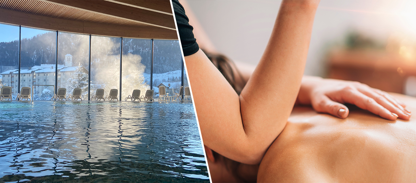 Day Spa avec Soin détente, accès aux Bains de Charmey de 5 heures et Menu au choix pour 1 ou 2 personnes