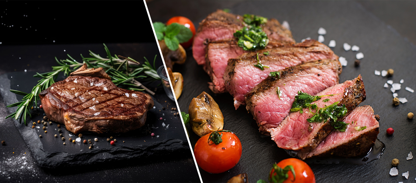 Menu Entrecôte de bœuf sur ardoise avec entrée et dessert dès 2 personnes