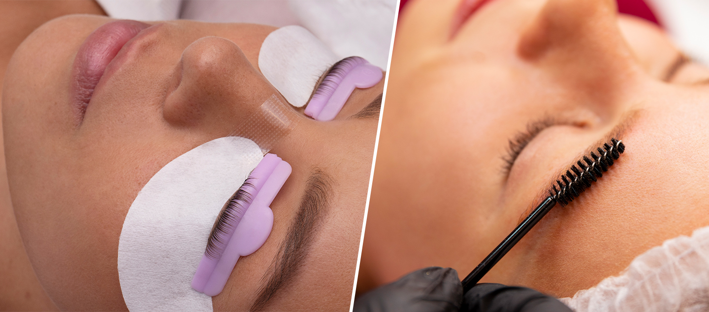 Lash lifting des cils avec Brow lamination des sourcils