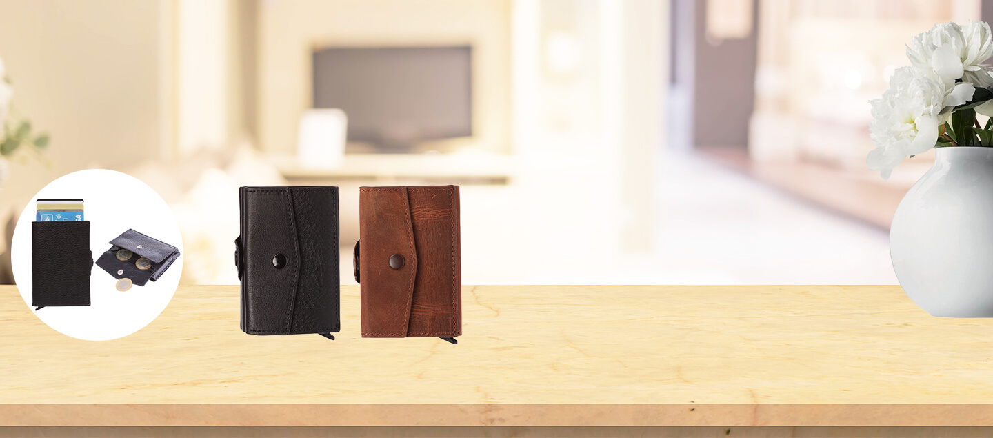 Porte-cartes cuir avec sécurité RFID Grande