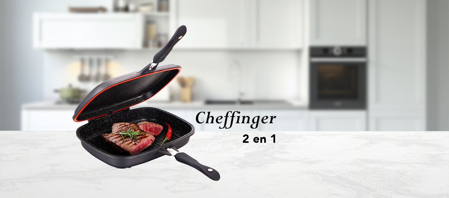 Poêle 2en1 pratique réversible en marbre Cheffinger