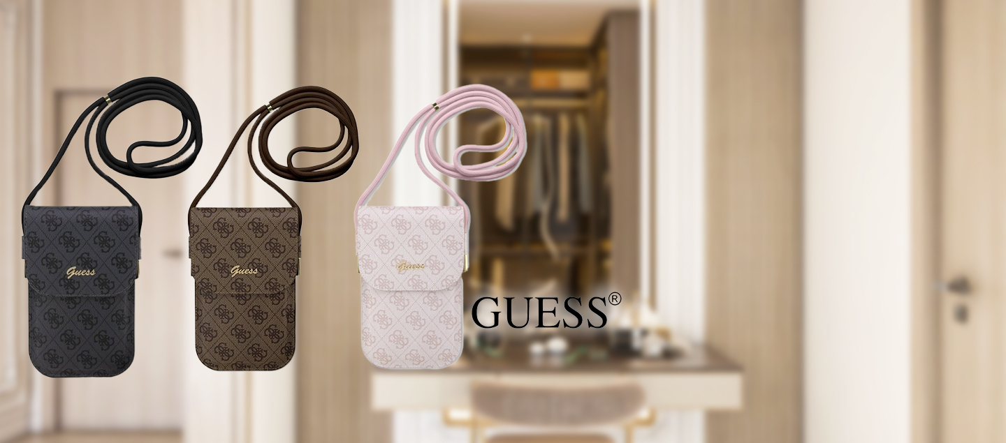 Sacoche bandoulière pratique Guess (smartphone, cartes, monnaie)