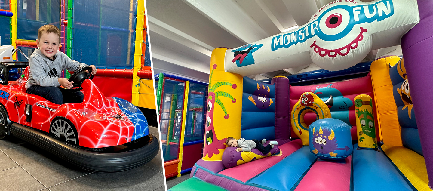 Entrées pour 2 enfants au Monstrofun avec boissons, crêpes et 10 jetons