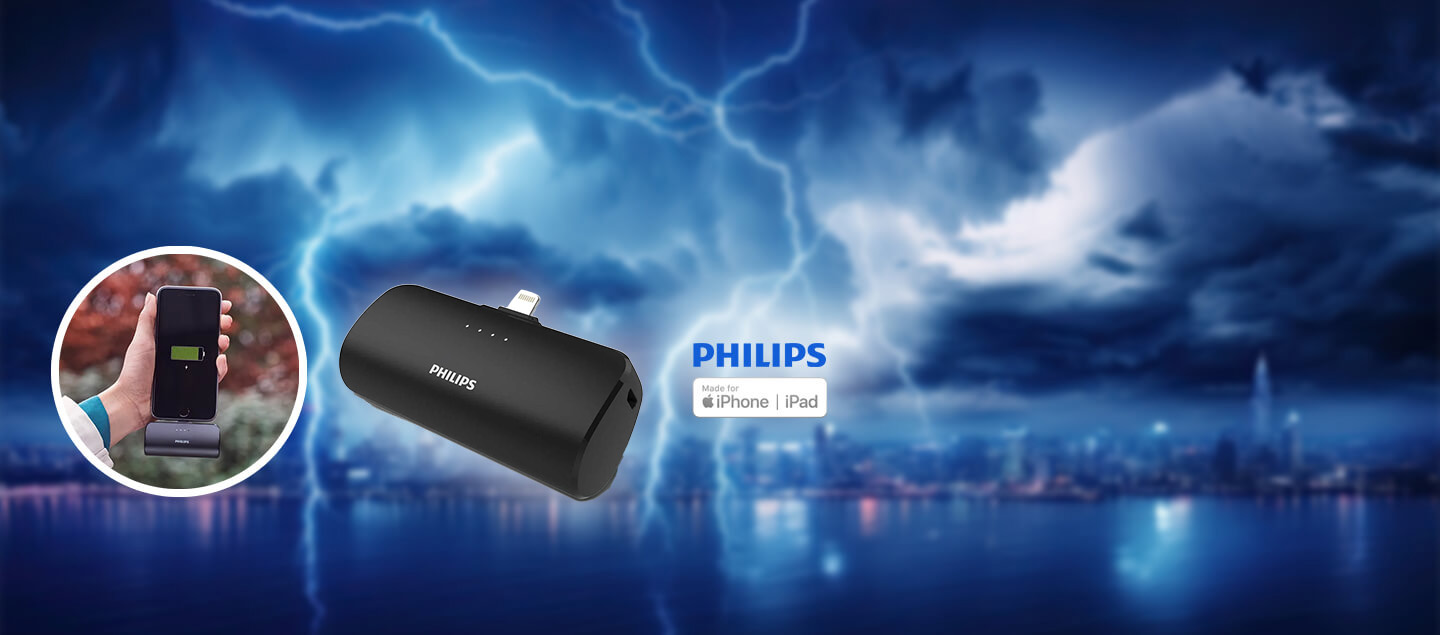 Batterie portable connexion Lightning 2'500 mAh Philips - Livraison offerte
