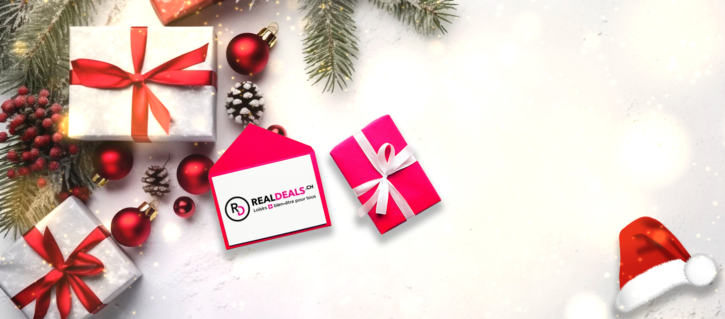 Enveloppe Surprise 100% Cadeaux de Noël - Profitez avec vos amis d'un flyer de DEALS avec des RABAIS surprises et faites des milliers de francs d'économies - Livraison Offerte !