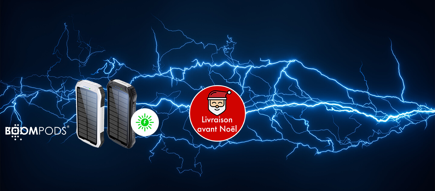 Batterie portable solaire waterproof 10'000 mAh Boompods