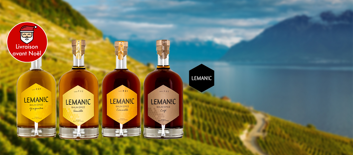 Bouteille de Rhum Lemanic 5dl (Gingembre, Café , Vanille ou Cannelle)