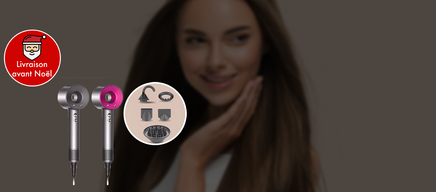Sèche-cheveux ionique 5en1 (5 accessoires) 
