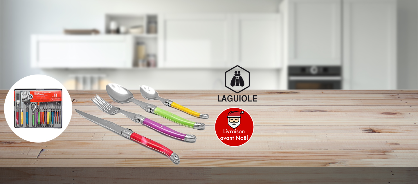 Set de 24 couverts multicolore Laguiole