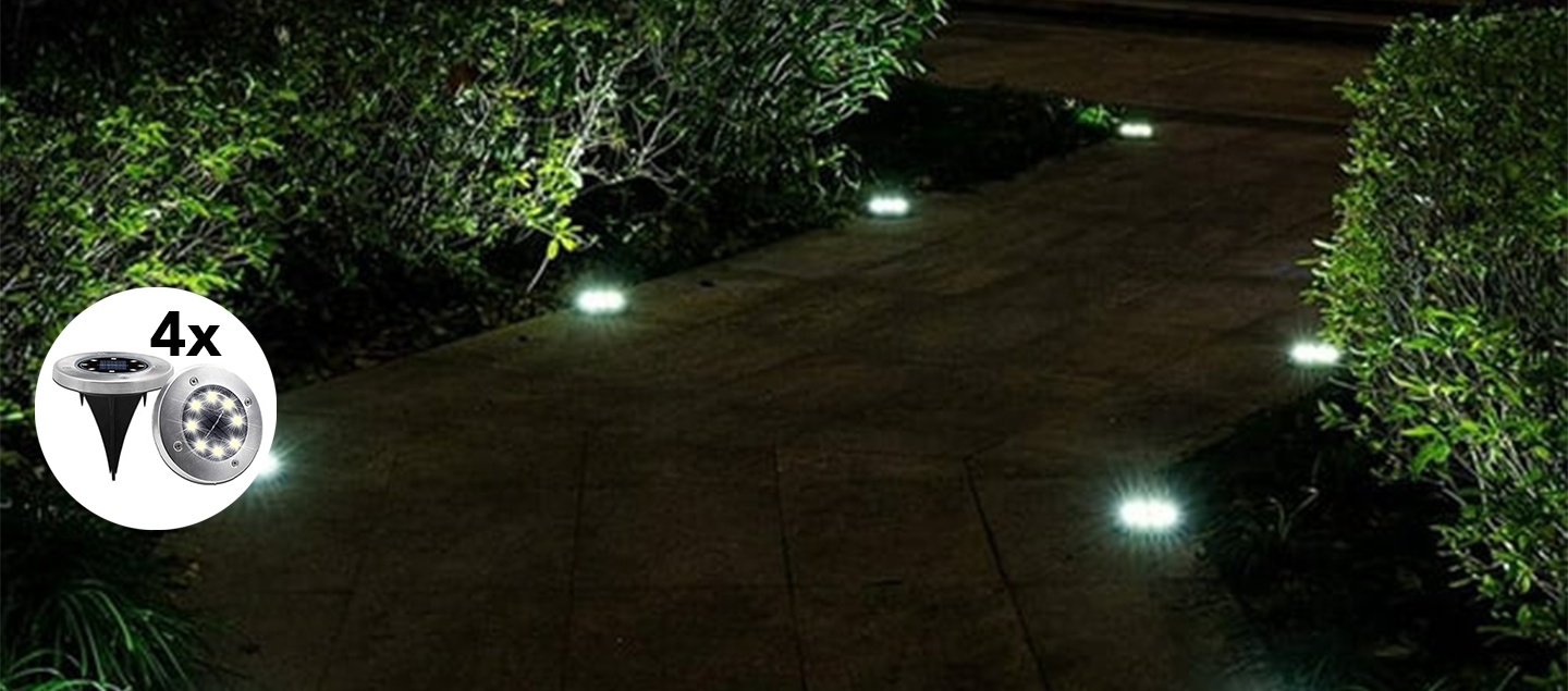 Set de 4 lampes LED solaire