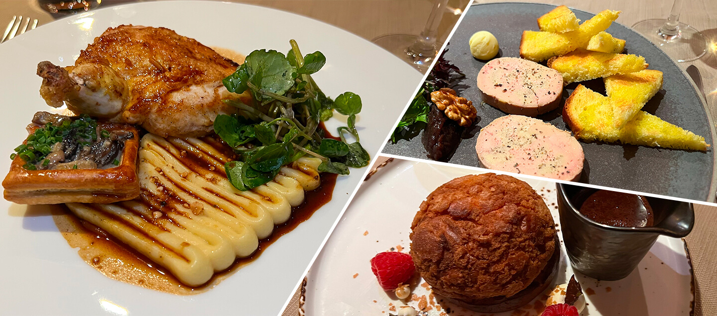 Menu gastronomique complet au Restaurant Le Grand Pont pour 2, 4 ou 6 personnes