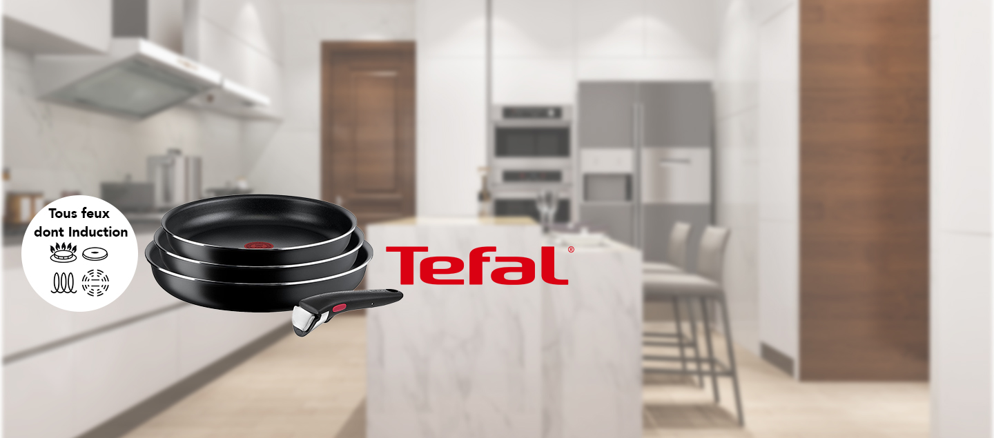 Set de 3 poêles tous feux dont Induction, Ingenio TEFAL