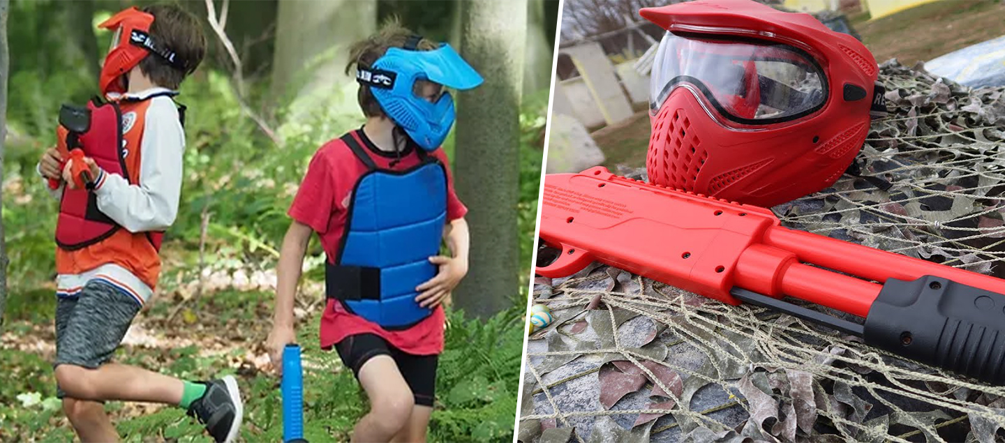 Location matériel de Paintball (10 lanceurs avec masque de protection, plastron et 100 billes par joueur)