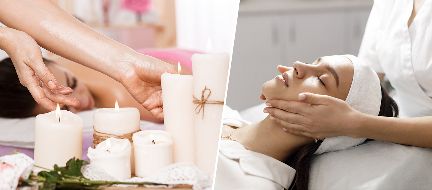 Soin Cocooning avec Massage à la bougie, Soin du visage et Pédicure