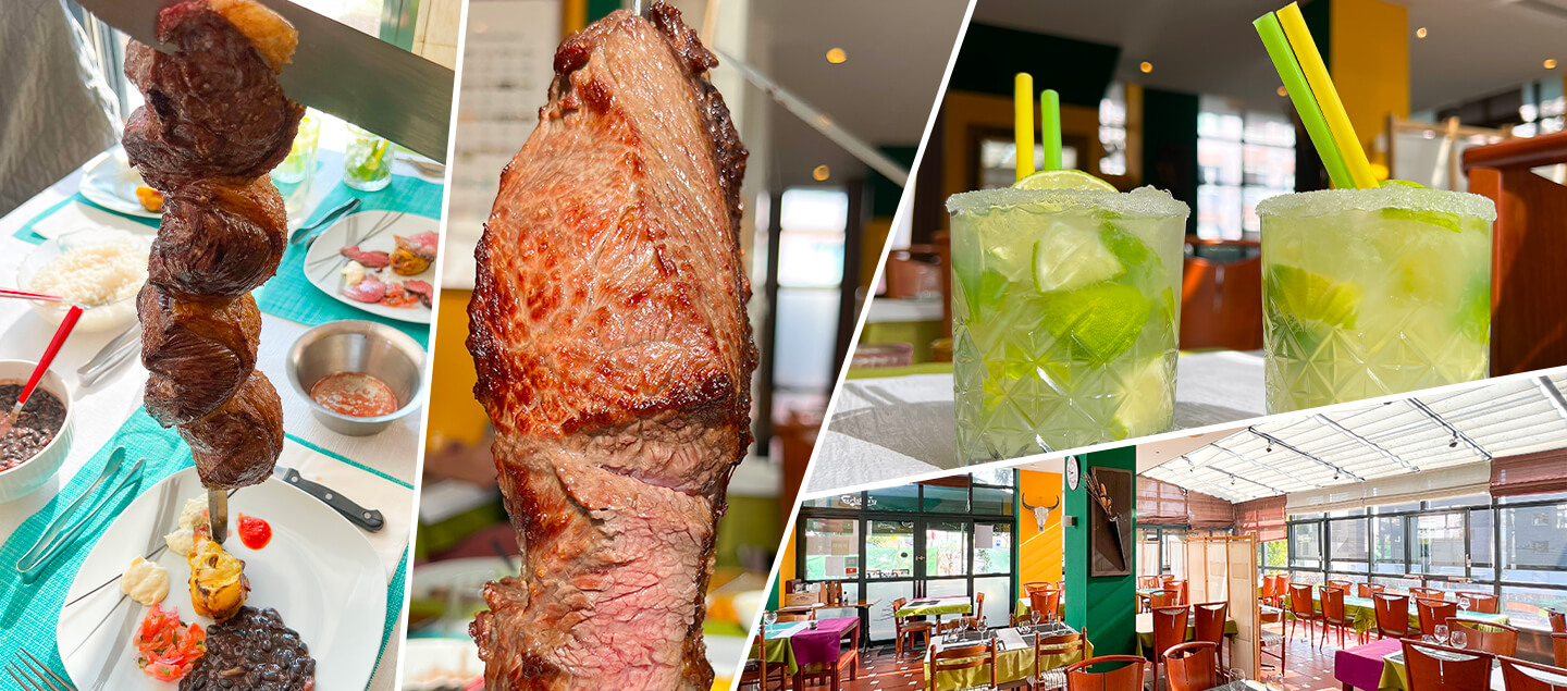Rodizio brésilien à volonté avec entrée, dessert et caipirinha dès 2 personnes