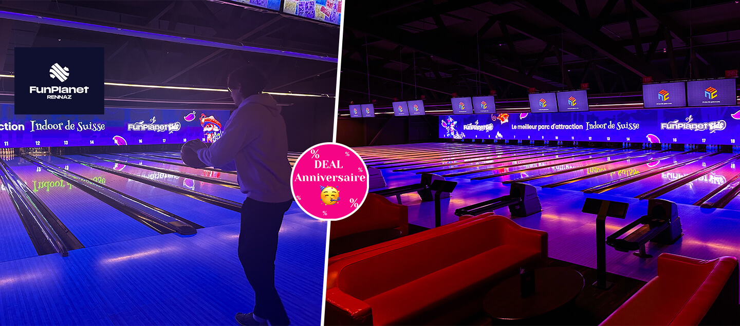 2 parties de bowling au FunPlanet de Rennaz pour 1 à 6 personnes