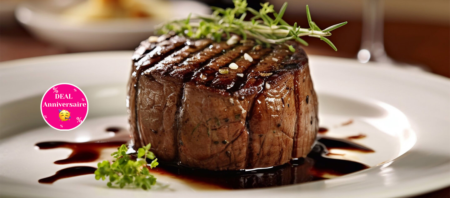 Menu Médaillon de boeuf avec entrée et dessert dès 2 personnes