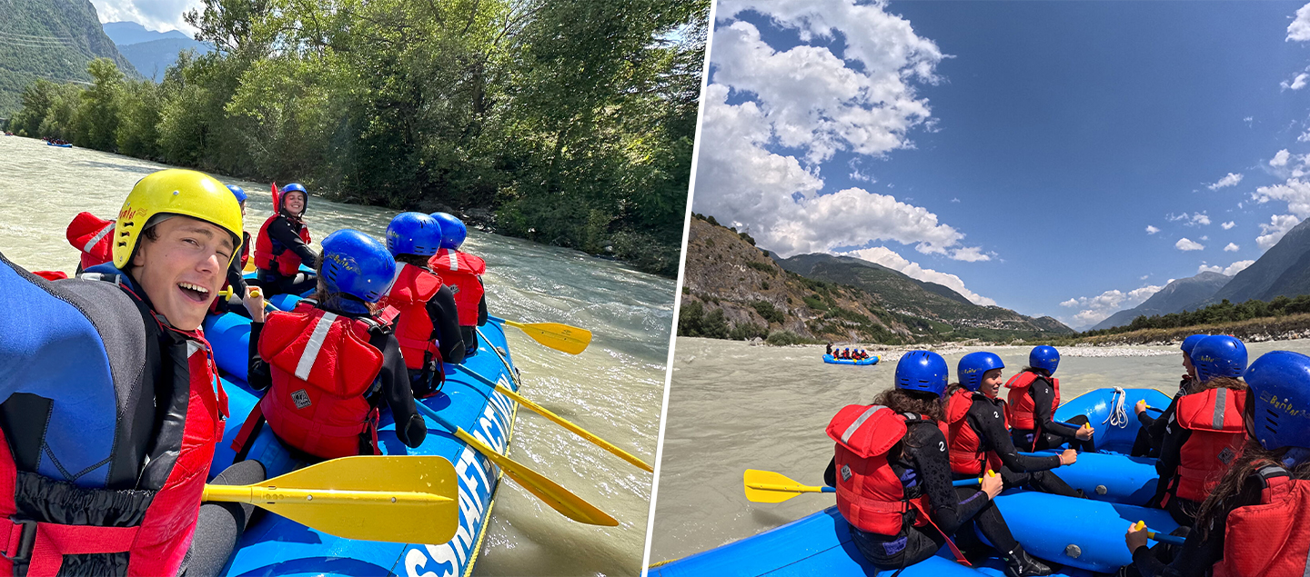 Rafting (Rhône Sauvage ou Simme) ou Canyoning (Raspille ou Château d'Oex)