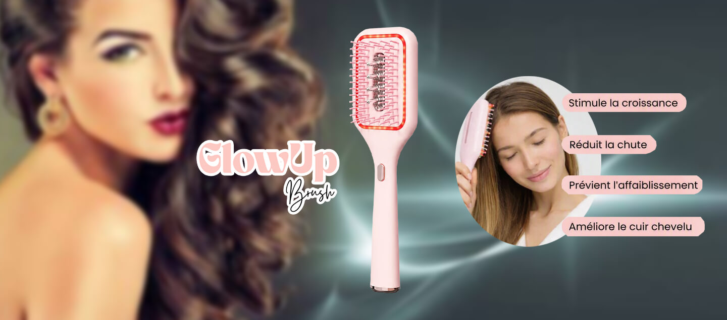 Brosse à cheveux 5en1 LED pour une expérience de soins capillaires magique GLOW UP