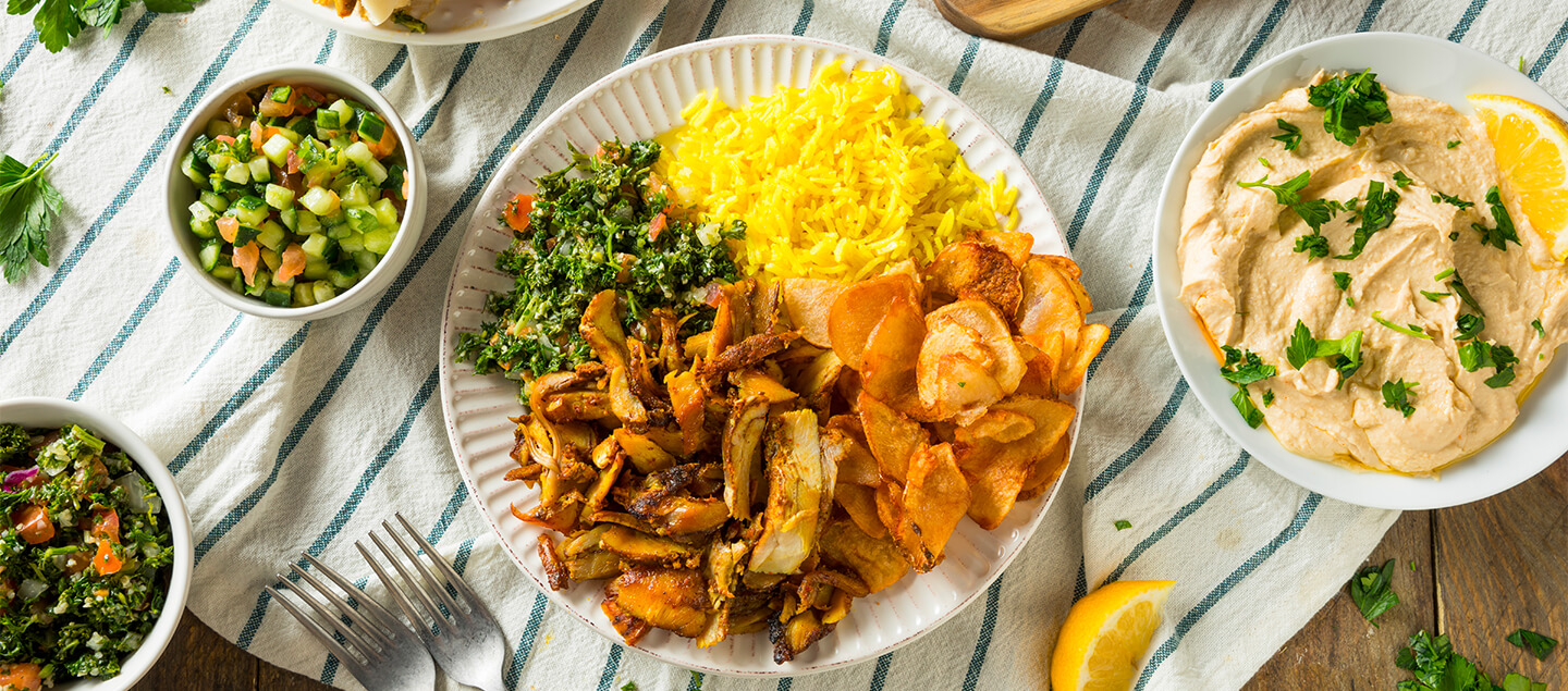 Menu découverte libanais avec salade et dessert dès 2 personnes