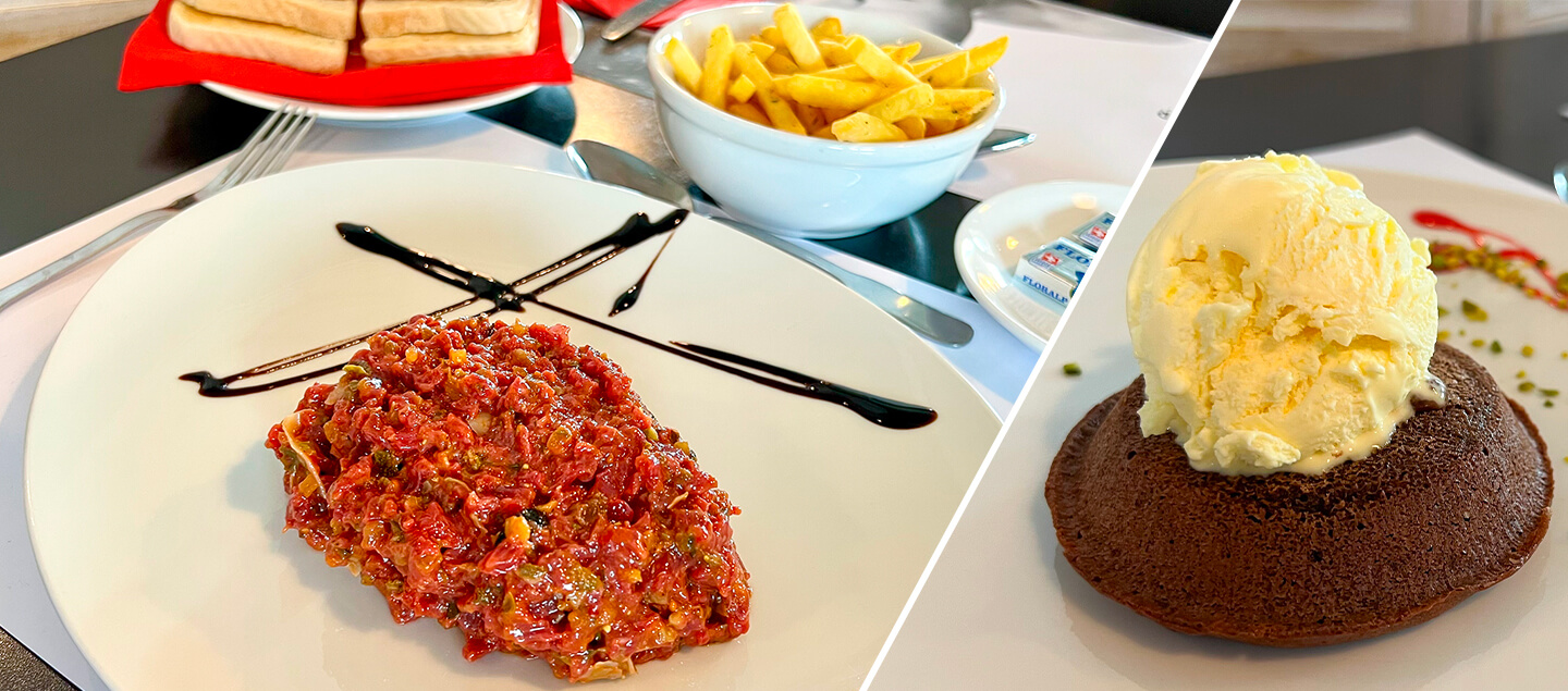 Tartare de boeuf de 180 grammes préparé devant vous dès 2 personnes