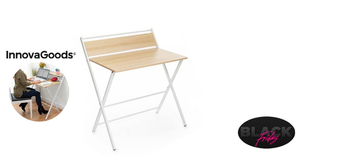 Bureau pliable avec étagère