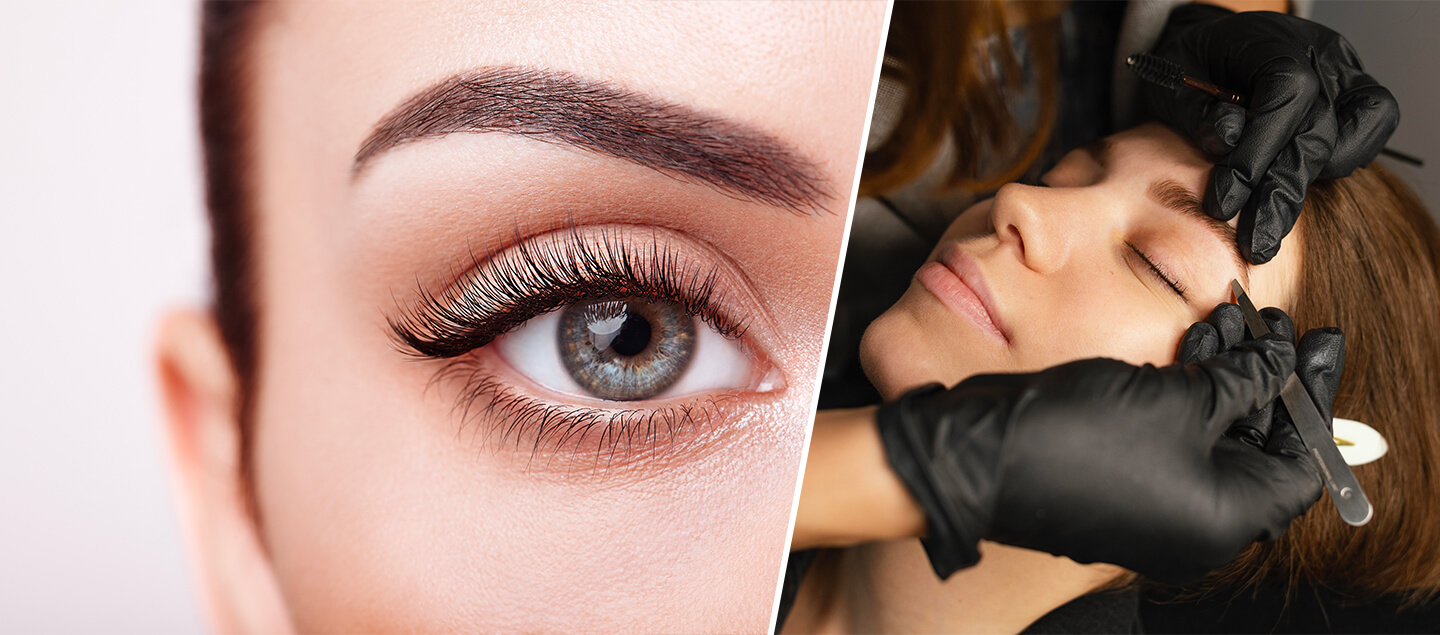 Soin cryo des yeux avec épilation des sourcils et teinture des cils