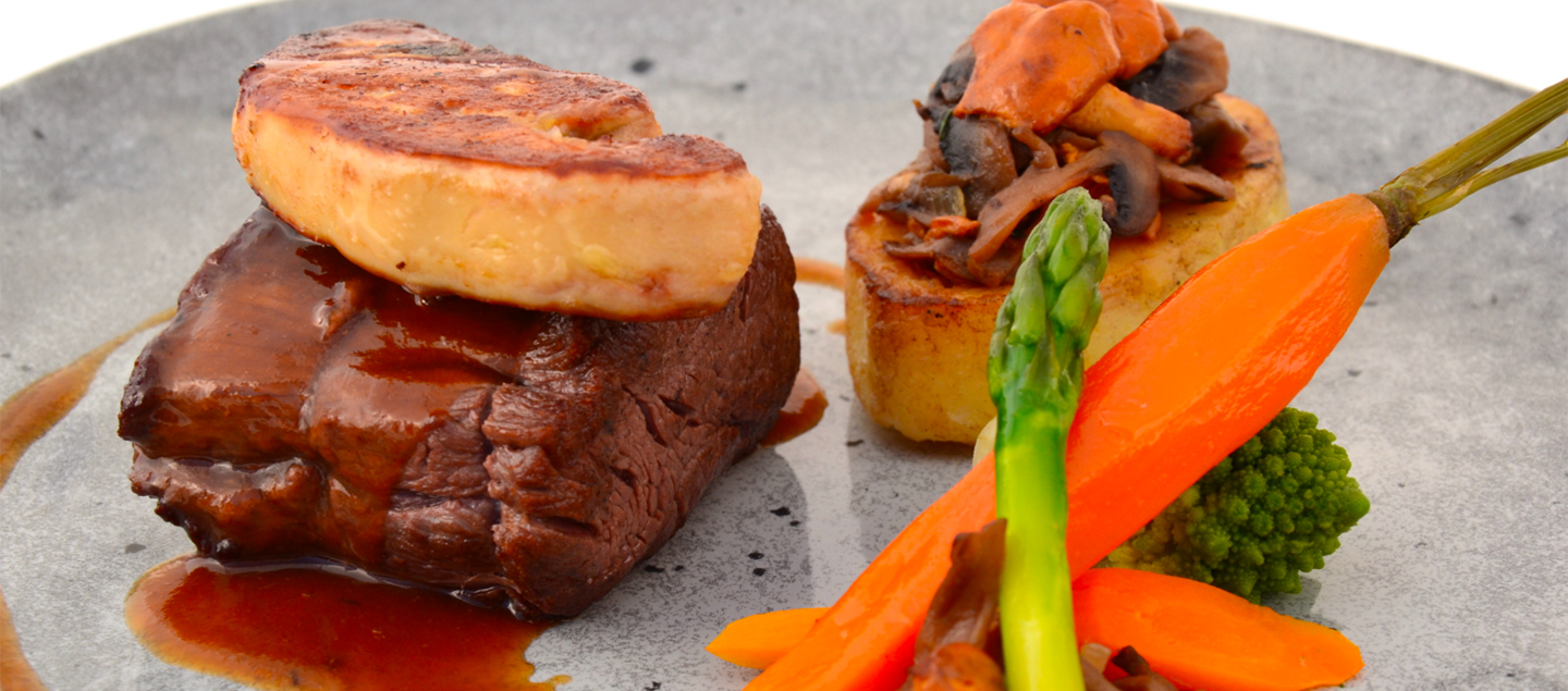 Menu Filet de boeuf Rossini avec entrée et dessert dès 2 personnes