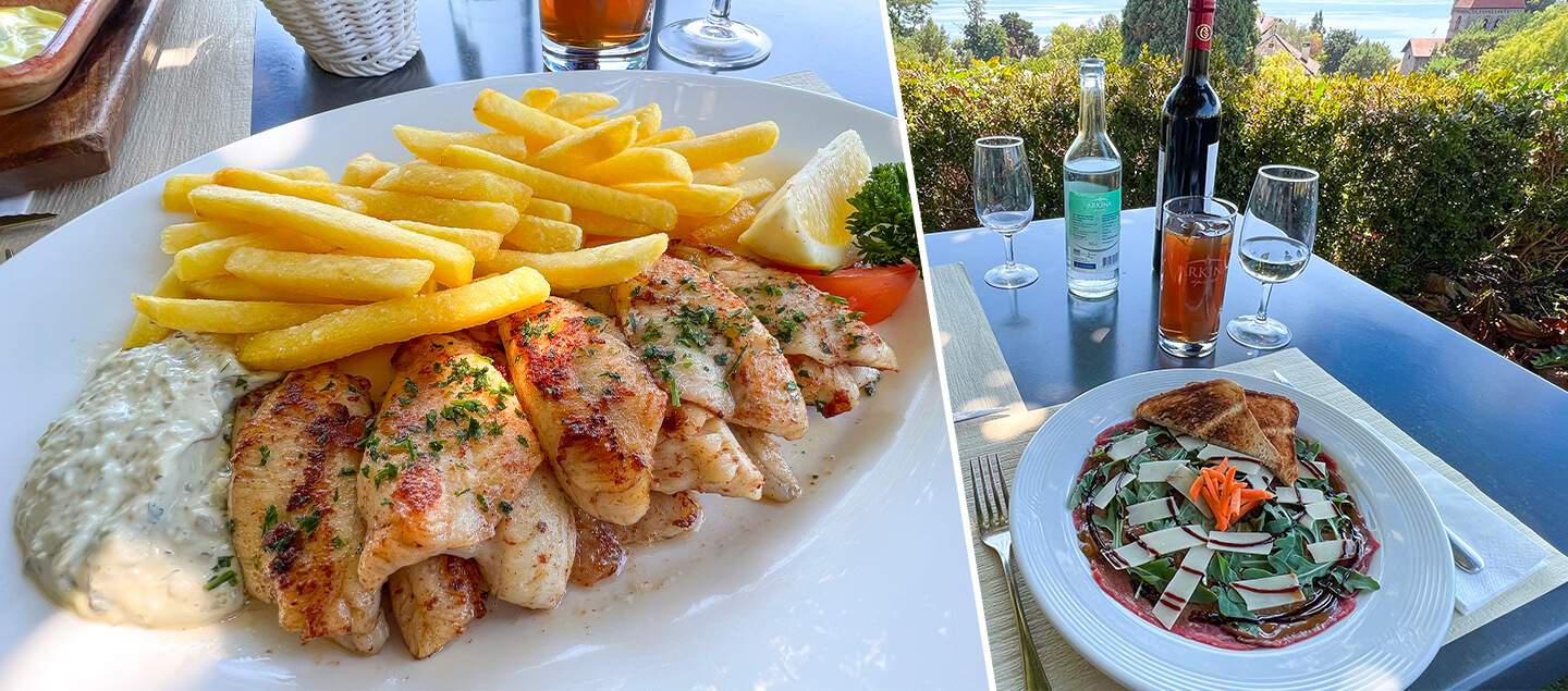 Menu Filets de Perche meunière avec entrée au choix, Vin et Digestif dès 2 personnes