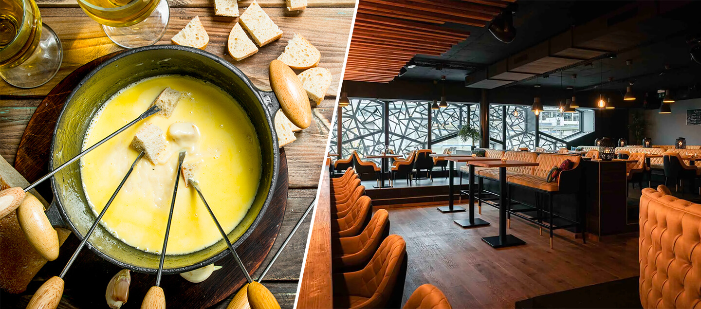 Fondue Moitié-Moitié &amp;quot;Vacherin Fribourgeois AOP et Gruyère AOP&amp;quot; avec ...