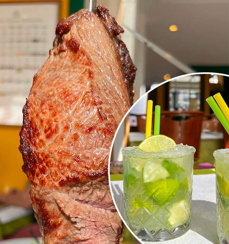 Rodizio brésilien à volonté avec entrée, dessert et Caipirinha dès 2 ...