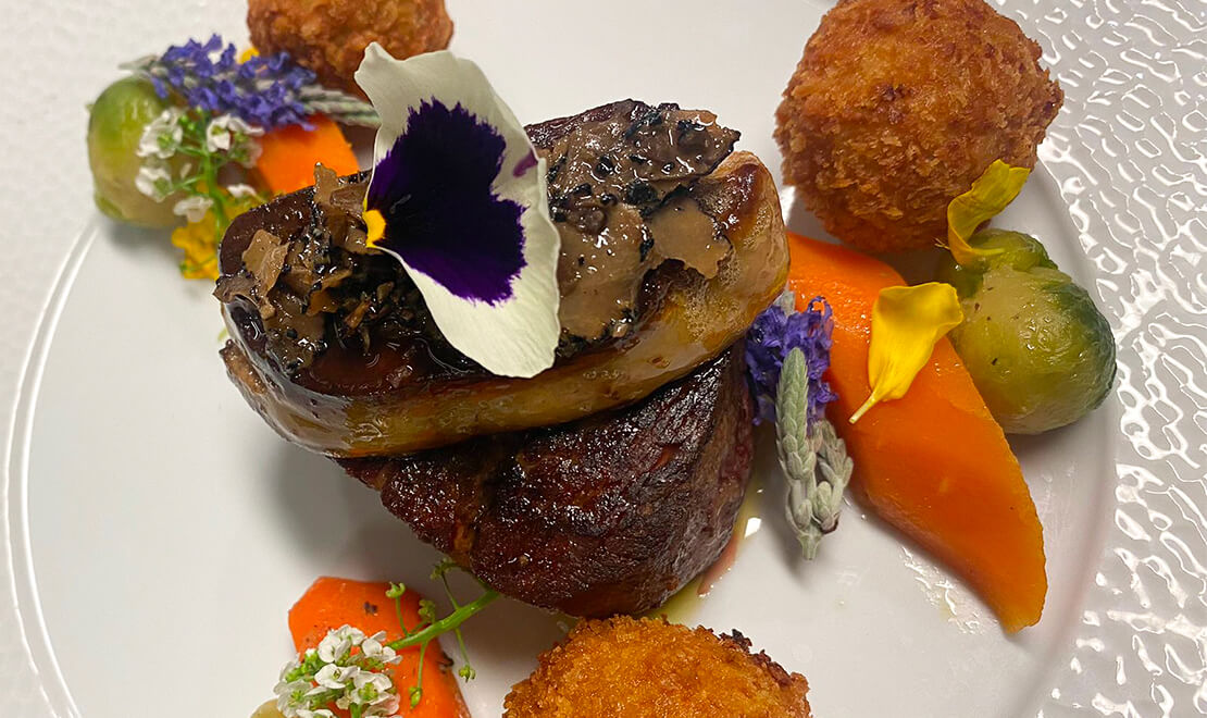 Menu Filet de boeuf façon Rossini avec entrée et dessert dès 2