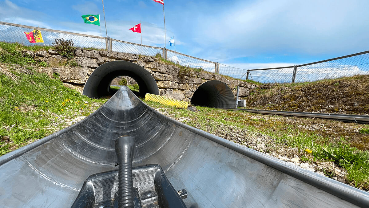 Descentes du Toboggan de la VuedesAlpes en luge à roulettes Realdeals