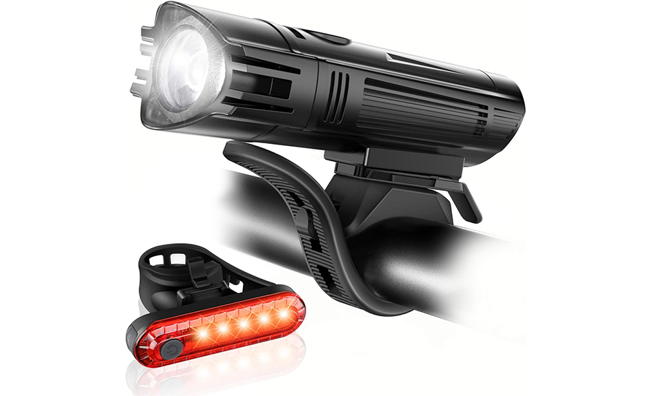 Kit 2 Feux Vélo USB Rechargeables - Avant Et Arrière, 4 Modes, Montage Silicone - 50 Lumens, Imperméable, Pour VTT, Ville, Camping