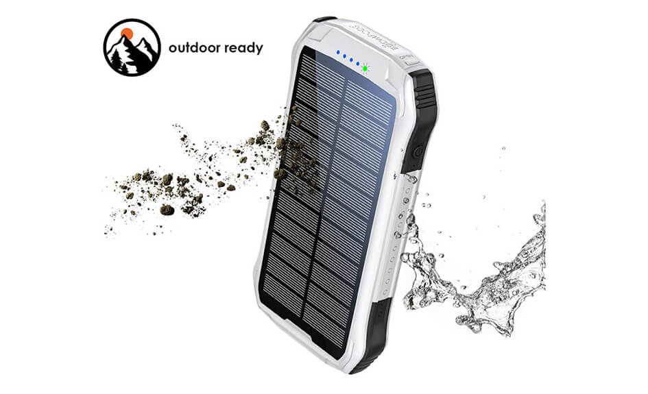 Batterie Portable Solaire 50000 MAh - Alliage Aluminium - Charge Rapide USB - Lampe LED - Pour Camping, Voyage