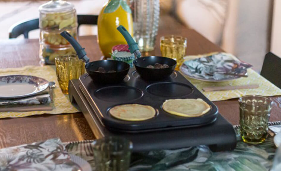 Set 3 en 1 mini woks, crêpière et grill Livoo Realdeals.ch