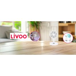 Ventilateur De Bureau Pliable Et Rechargeable Blanc Livoo