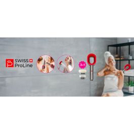 Pommeau De Douche Magnétique 3en1  Soin Purifiant, Brosse Nettoyante Brosse Relaxante Swiss Proline 1225