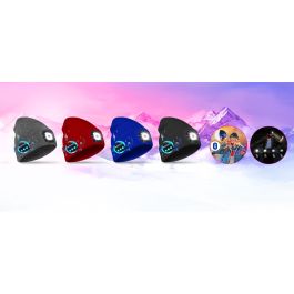 Bonnet Bluetooth LED 40 Lumières - écouteurs Intégrés, Batterie 700mAh - Cadeau Homme Femme Noël Sport Hiver - 6